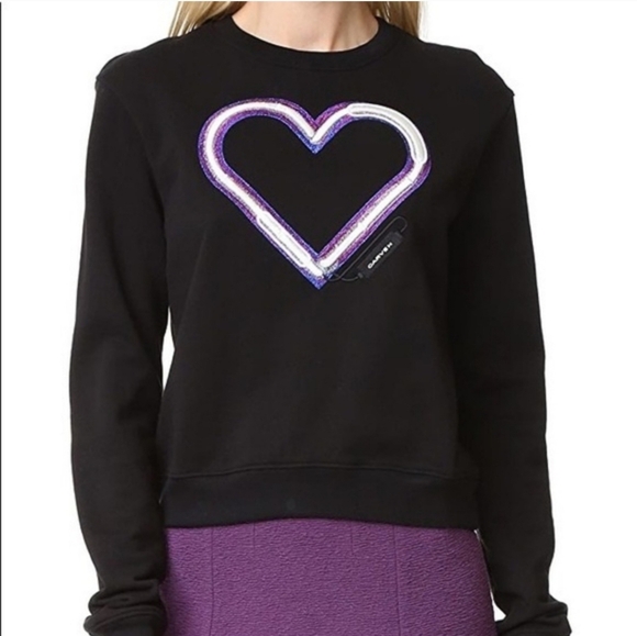 Carven Black Electri Heart Sweatshirt Size XS - Picture 2 of 7